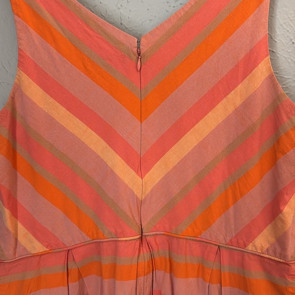Land's End Striped Orange and Pink Dress - Picture 5 of 6